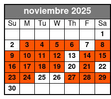 Madame Tussauds + Sea Life (P) noviembre Schedule