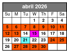 Madame Tussauds + Sea Life (P) abril Schedule