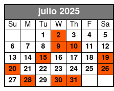 Madame Tussauds Ticket (T) julio Schedule