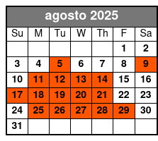 3 Attraction Combo Ticket (T) agosto Schedule