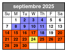 3 Attraction Combo Ticket (T) septiembre Schedule