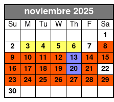 3 Attraction Combo Ticket (T) noviembre Schedule