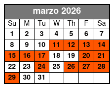 3 Attraction Combo Ticket (T) marzo Schedule