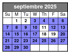 3 Attraction Combo Ticket (P) septiembre Schedule