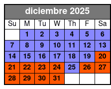 3 Attraction Combo Ticket (P) diciembre Schedule
