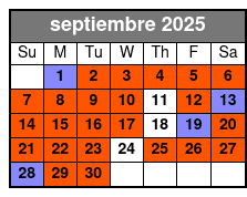 2 Attraction Combo Ticket (S) septiembre Schedule