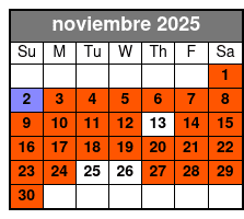 2 Attraction Combo Ticket (S) noviembre Schedule