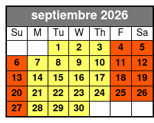 2 Attraction Combo Ticket (S) septiembre Schedule