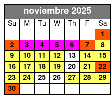 3 Attraction Combo Ticket (S) noviembre Schedule