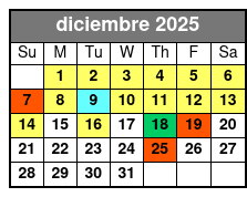 3 Attraction Combo Ticket (S) diciembre Schedule