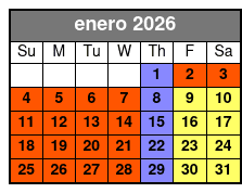 3 Attraction Combo Ticket (S) enero Schedule