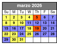 3 Attraction Combo Ticket (S) marzo Schedule
