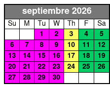 3 Attraction Combo Ticket (S) septiembre Schedule