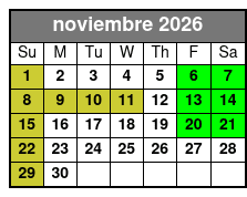 3 Attraction Combo Ticket (S) November Schedule