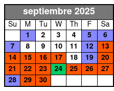 Madame Tussauds + Sea Life (S) septiembre Schedule