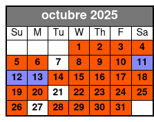 Madame Tussauds + Sea Life (S) octubre Schedule