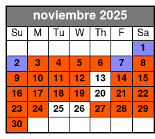 Madame Tussauds + Sea Life (S) noviembre Schedule