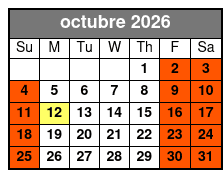 Madame Tussauds + Sea Life (S) October Schedule