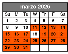 2 Attraction Combo Ticket (P) marzo Schedule