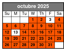 2 Attraction Combo Ticket (T) octubre Schedule
