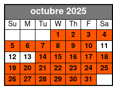 Madame Tussauds + Sea Life (T) octubre Schedule