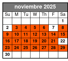 Madame Tussauds + Sea Life (T) noviembre Schedule