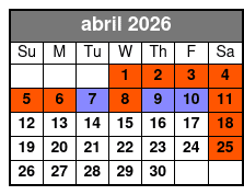 Orlando Eye+Madame Tussauds -P April Schedule