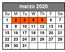 Orlando Eye+Madame Tussauds -T March Schedule