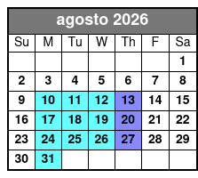 3 Attraction Combo Ticket (T) August Schedule