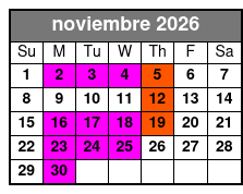 3 Attraction Combo Ticket (T) November Schedule