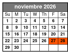 Madame Tussauds + Sea Life (P) November Schedule