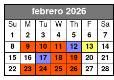 Madame Tussauds + Sea Life (T) February Schedule