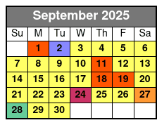 Madame Tussauds Orlando septiembre Schedule