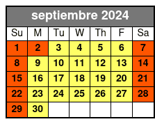Sea Life General Admission septiembre Schedule