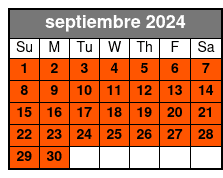 Acoustic Menu septiembre Schedule
