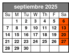 Manatee Swim Value Package septiembre Schedule