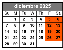 Manatee Swim Value Package diciembre Schedule