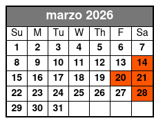 Manatee Swim Value Package marzo Schedule