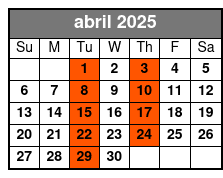 Manatee Swim, Park & Airboat abril Schedule