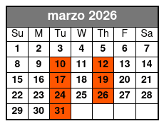 Manatee Swim, Park & Airboat marzo Schedule