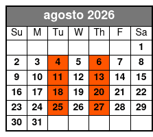 Manatee Swim, Park & Airboat agosto Schedule