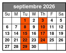 Manatee Swim, Park & Airboat septiembre Schedule