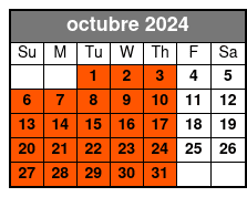 Blue Menu octubre Schedule