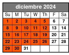 Blue Menu diciembre Schedule