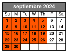 Blue Menu septiembre Schedule