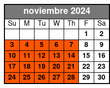 Blue Menu noviembre Schedule