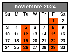 Adventure Package noviembre Schedule