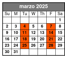 Adventure Package marzo Schedule