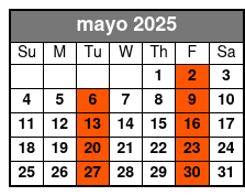 Adventure Package mayo Schedule