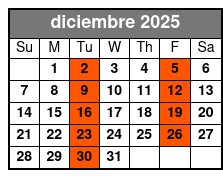 Adventure Package diciembre Schedule